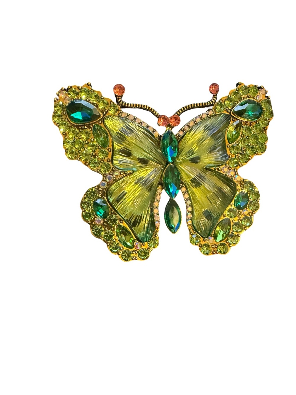 Green and Teal Butterfly Brooch Pin NWOT